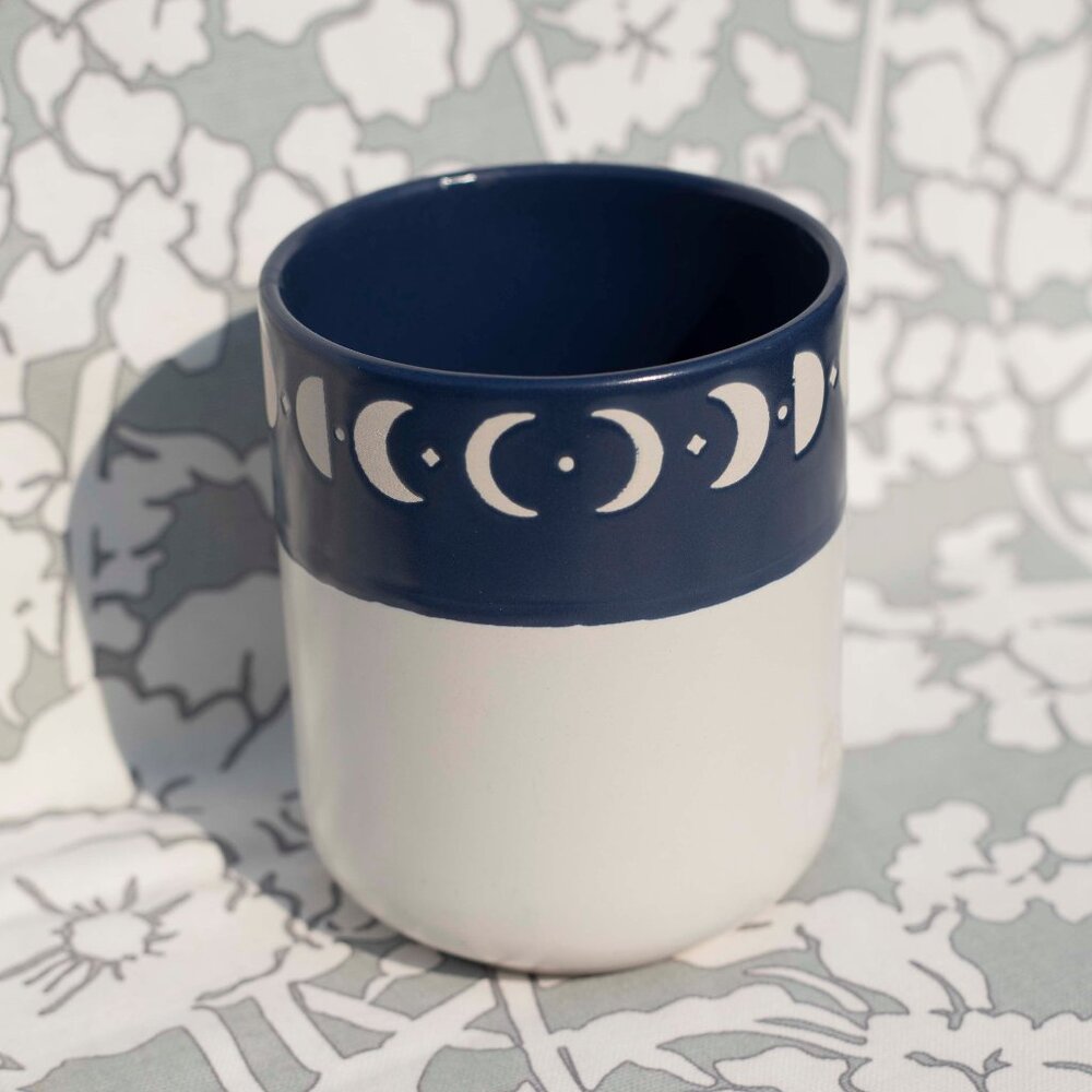 "It's Just A Phase" 14 oz Moon Phase Mug | Lunar Celestial Minimalist Astrology - Picture 2 of 4
